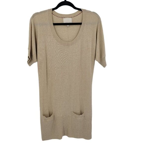 Banana Republic Heritage Wool Cashmere Mini Sweater Dress M Tan Lagenlook - Picture 1 of 12